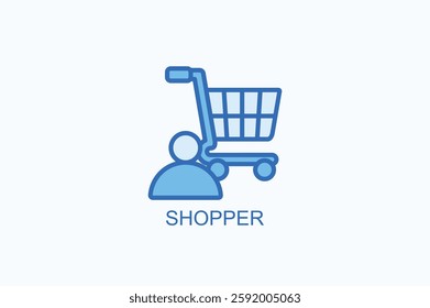 Shopper Icon Or Logo Isolated Vector Illustration