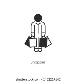 shopper icon vector symbol sign