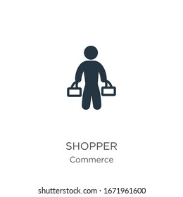 Shopper icon vector. Trendy flat shopper icon from commerce collection isolated on white background. Vector illustration can be used for web and mobile graphic design, logo, eps10