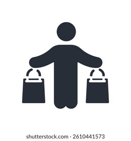 shopper icon. vector.Editable stroke.linear style sign for use web design,logo.Symbol illustration.