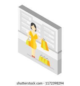 Shopper isometric left top view 3D icon