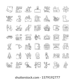 Shopper linear icons, signs, symbols vector line illustration set