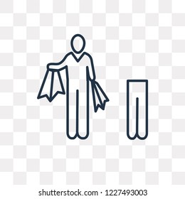 Shopper Man vector outline icon isolated on transparent background, high quality linear Shopper Man transparency concept can be used web and mobile