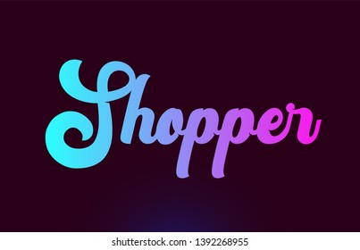 Shopper pink word or text suitable for card icon or typography logo design