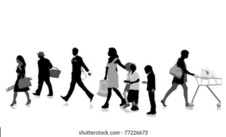 shopper silhouettes