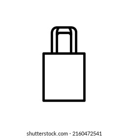 Shopper textile bag line color icon. Isolated vector element. Outline pictogram for web page, mobile app, promo