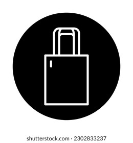 Shopper textile bag line color icon. Isolated vector element. Outline pictogram for web page, mobile app, promo