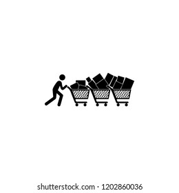 shopper trolleys icon. Element of black friday icon for mobile concept and web apps. Detailed shopper trolleys icon can be used for web and mobile