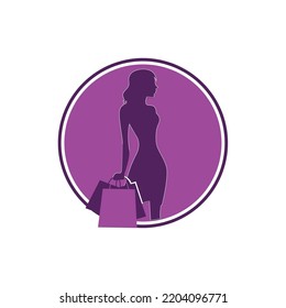 Shoppers, male and female customers flat vector illustrations.