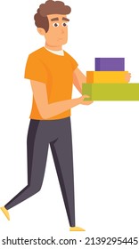 Shoppers man illustration design flat