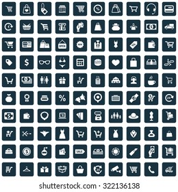 shopping 100 icons universal set for web and mobile
