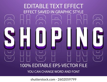 shopping 3d editable text effect template 