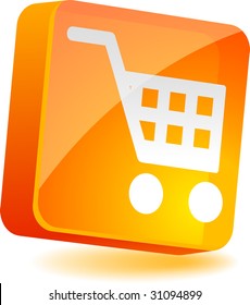 Icono de compra 3d. Ilustración vectorial.