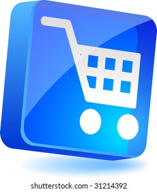 Shopping 3d icon. Vector illustration.
