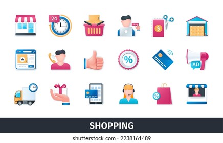 Shopping 3d vector icon set. Sale, basket, shop, support, online shopping, marketing, product, retail, delivery. Realistic objects in 3D style