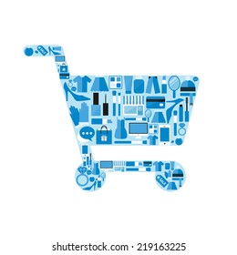 Shopping abstract concept, vector illustration 