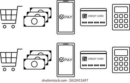 Shopping and accounting icon set