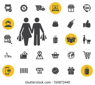 Shopping Activities Icon on white background. Simple shopping icons set. Universal shopping icon to use for web and mobile UI, set of basic UI shopping elements.