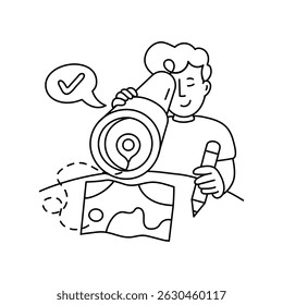 Ilustraciones de contorno de Vector de Dirección de compras. Archivo EPS 10