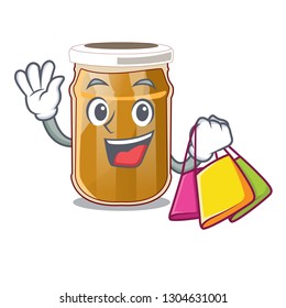 Shopping almond butter on a cartoon table