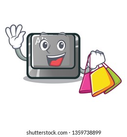 Shopping alt button isolated with the mascot