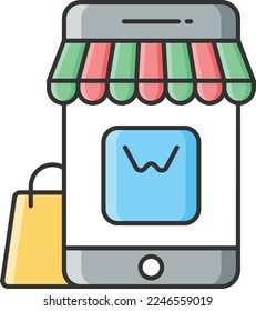 shopping app ecommerce illustration with flat style