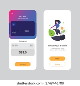 Shopping app flat design template for mobile apps, responsive website wireframes. Web design UI kit. Shopping Dashboard.