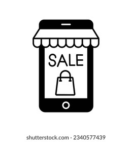 Aplicación de compras Icono de vector de glifos que puede editar o modificar fácilmente

