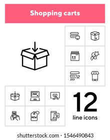 Shopping app icon set. Online store concept. Vector illustration can be used for topics like marketing, delivery service, internet shopping