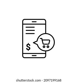 icono de la aplicación de compra en vector. Logotipo