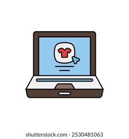 shopping app icon with white background vector stock illustration