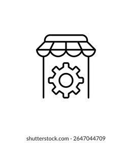 Shopping app settings, e-commerce configuration, online store management, mobile shopping control, user experience optimization. Pixel perfect, editable stroke vector icon