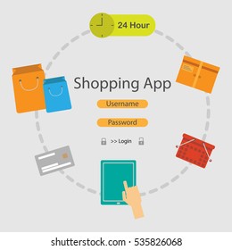 Shopping app vector