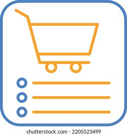 Icono vectorial de la aplicación de compras. Se puede usar para imprimir, móviles y aplicaciones web.