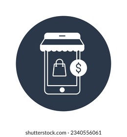 Aplicación de compras Icono vector con colores de fondo de moda que pueden editar o modificar fácilmente


