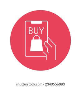 App-Shopping-Vektorsymbol mit angesagten Hintergrundfarben, die leicht bearbeitet oder geändert werden können

