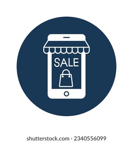 Aplicación de compras Icono vector con colores de fondo de moda que pueden editar o modificar fácilmente

