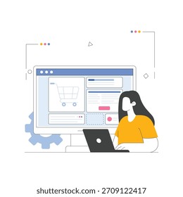 Arquivo EPS 10 da ilustração do vetor do aplicativo de compras