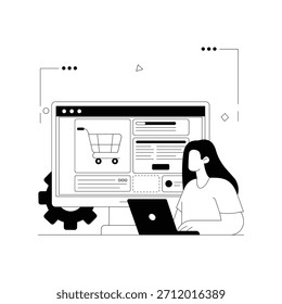 Shopping App Vector Outline Illustration EPS 10 File