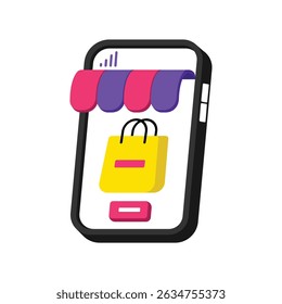 Ícone de estilo do App Vetor de Compras. Arquivo Eps 10