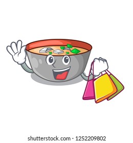 Shopping asian soup cup isolated on mascot