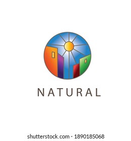 shopping atmosphere illustration colorful nature circle vector outline design
