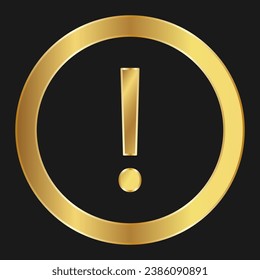 Shopping attention or problem or exclamation simple gold icon for apps and websites