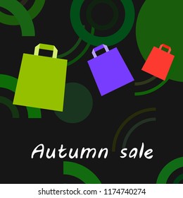shopping autumn sale paper package vector background