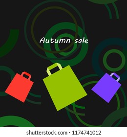 shopping autumn sale paper package vector background