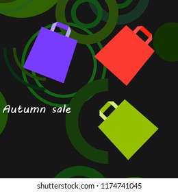 shopping autumn sale paper package vector background