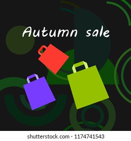 shopping autumn sale paper package vector background