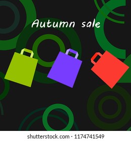 shopping autumn sale paper package vector background