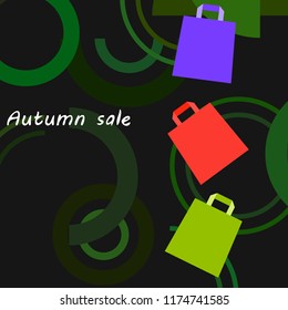 shopping autumn sale paper package vector background