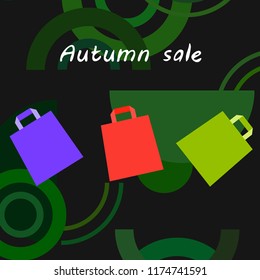 shopping autumn sale paper package vector background